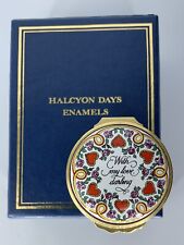 Vintage 1994 Halcyon Days Valentines Day English Enamel Pill Trinket Box picture