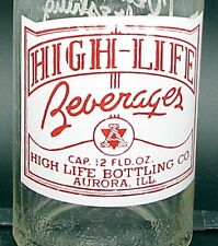 High-Life; High-Life Bottling Co.; Aurora, IL; 2-color ACL soda pop bottle picture
