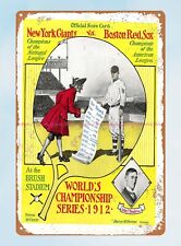 1912 baseball Giants  Brush Stadium sports Program tin sign picture