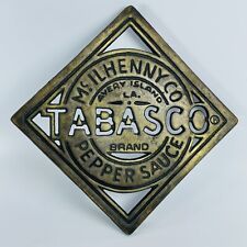 Vintage Tabasco Brand Logo Hot Pepper Sauce Cast Iron Trivet Wall Hanging Rest picture