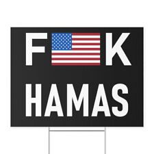 Support Israel Anti Hamas Yard Sign with American Flag picture