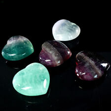 Natural Crystal Sweet Heart Shape Green Fluorite Stone Carved Quartz DIY Healing picture