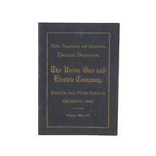 1908 Union Gas & Electric Co. Rules Regulations Supplement Booklet Cincinnati OH picture