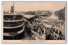 c1940s Foot Of Main Street Americana Steamship View Buffalo New York NY Postcard picture