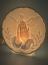 LIGHTED PRAYING HANDS PLATE DECOR-NEW OPEN BOX picture