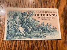 Victorian Trade Card ED Cummings & Co Optician Providence RI picture