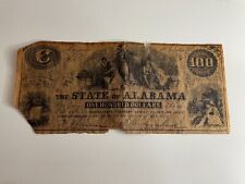 1864 State of Alabama 100 Dollar Note Confederate Currency REPRODUCTION Repro picture