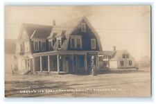 Gibson's Ice Cream Parlor & Gas Station Pump Falmouth Foreside ME Maine RPPC  picture