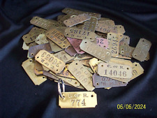 Vintage Brass Electric Meter ID Tags. Lot of Approx. 110. No brass cotter pins. picture