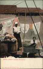 Panama Local Women Doing Laundry Washing Indigenous c1910 Vintage Postcard picture