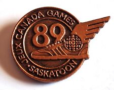 1989 JEUX CANADA Games CBC WINGED SNEAKER TV MEDIA PIN - Saskatoon, Saskatchewan picture