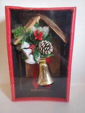 Vintage Criterion Christmas Wall Door Bell Hanging Decoration W/ Poinsettia picture