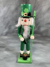 Nutcracker St. Patrick’s Day With Pot Of Gold And Clover Stick - 13” picture