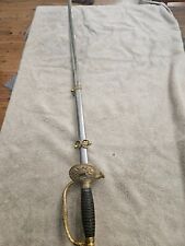 Antique US Model 1860 Springfield Armory SA Officer's Engraved Sword w/ Scabbard picture