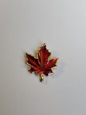 Red Maple Leaf Tie Tack Lapel Hat Jacket Pin  picture