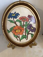 Vintage Wood Oval Goldtone leaf decorated Frame picture
