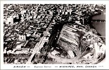 RPPC Aerial View, Business Section, Winnipeg MB Vintage Postcard V61 picture