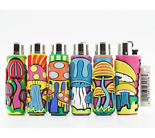 4 Pack - Clipper Large Pop Cover Lighters - Mushroom Cover - Refillable Lighter picture