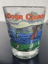 VTG Door Country Shot Glass Sail Boat Geese Lighthouse Artist Signed Scofield picture