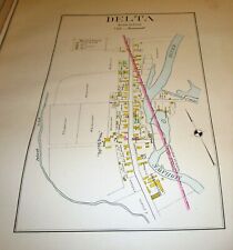 1907 MAP VILLAGE OF DELTA NY ONEIDA CO RESIDENTS LISTED picture