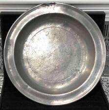 Antique American Pewter Deep Dish Charger, 13