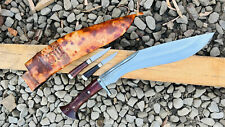 13.5 inch blade cheetlange leather rosewood full tang blocker handle khukuri picture