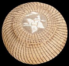Vintage Native American Indian Sweetgrass Birchbark Quillwork Covered Basket Old picture