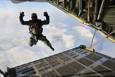 US Navy USN Seal freefalls from an Austrian C-130 aircraft ST 8X12 PHOTOGRAPH picture