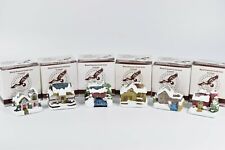 1989 Christmas Village House American Rustic Country Cottages Hand Painted Lot 6 picture