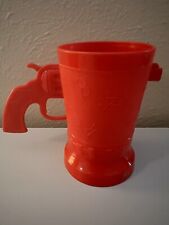 Vintage 1950's Pistol Cup Cowboy Gun Western Red Plastic picture