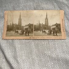 James Davis 1896 Stereoview Card: Ridderholm Street & Church Stockholm Sweden picture