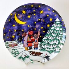 Vintage Kiki 1993 Christmas Star Decorative Art Plate Vibrant Coloring Japan EUC picture