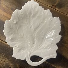 Vtg White Porcelain Leaf Shaped Candy / Nut Dish Made In Japan  8”x 7” *L picture