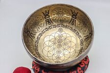 SALE 10 inch 7 chakra symbol Super Fine Carving Tibetan singing bowl from Nepal picture