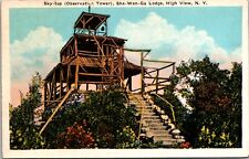 HIGH VIEW, New York Postcard SHA-WAN-GA LODGE -Observation Tower-Posted WB picture
