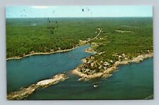 Postcard Aerial View of Long Cove and Point Chamberlain Maine picture