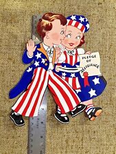 U Pick Vintage Inspired USA Boy ,Girl with Pledge Patriotic Cardstock Decoration picture