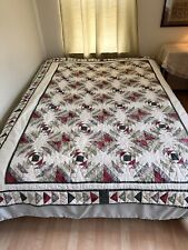 Vintage Hand Made Cotton Patchwork Quilt 65”x 84” picture