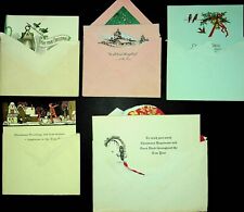 Lot of 5 Vintage 1920s Christmas Cards With Envelopes - E11-J picture