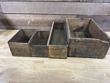 Antique Lot Of 4 Wooden Advertising Crates Boxes picture
