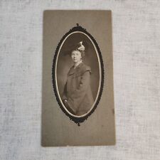 Antique Cabinet Card Young Woman Beaver Hat 3/4 Length Portrait Photo Teen picture