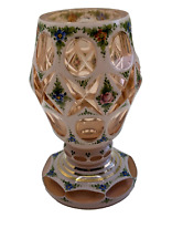 Antique Moser Cased Glass Hand-Painted Czech Bohemian Vase picture