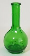 Royal Mint Sauce Vintage Glass Bottle Emerald Green Art Deco Detroit  picture