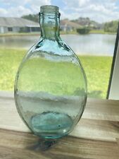 Molded Chestnut Aqua Flask With Odd Top Open Pontil Whittle picture
