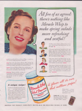 1939 Print Ad Kraft  Miracle Whip Salad Dressing All Five of us Agreed There's picture