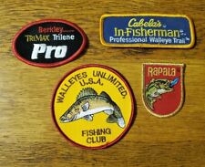 Lot Of 4 Patches Rapala Fishing Walleyes Unlimited U.S.A. Club Berkley Cabelas picture
