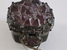 Vintage MAYA EVANGELISTA Jeweled Rhinestone Resin Brutalist Small Trinket Box  picture