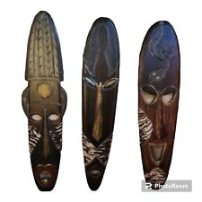 3 Large African Style Tribal Wood Masks (31