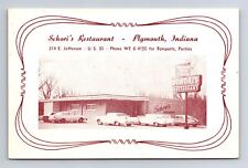 Plymouth IN-Indiana, Schori's Restaurant, Advertising, Antique Vintage Postcard picture