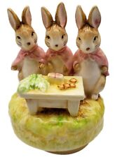 Vintage Schmidt Beatrix Potter Flopsy Mopsy and Cottontail Music Box picture